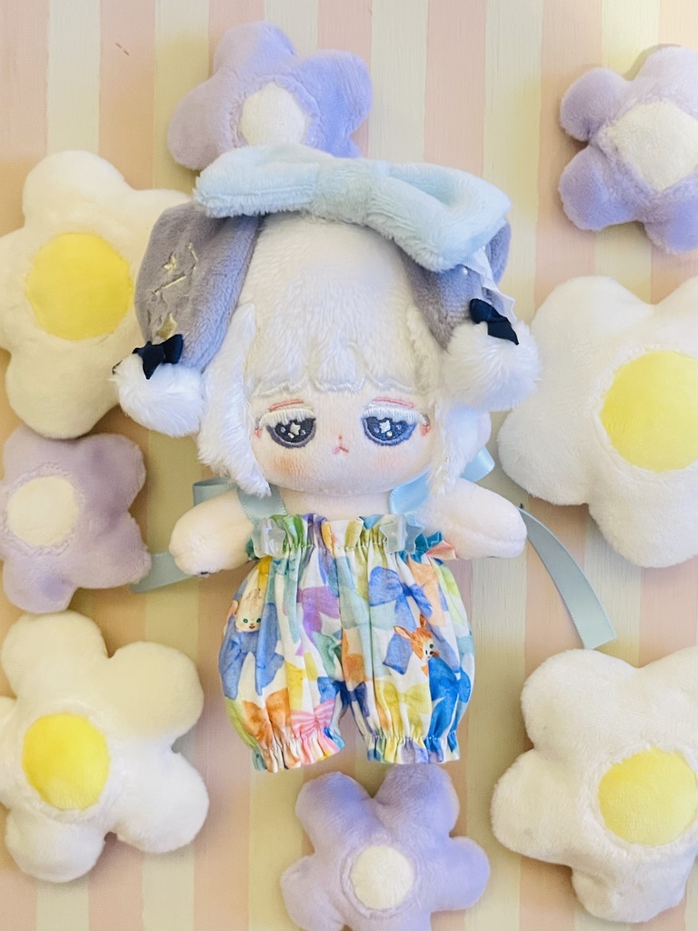 【10cmぬいぐるみサイズ】リボンサロペット(ブルー)