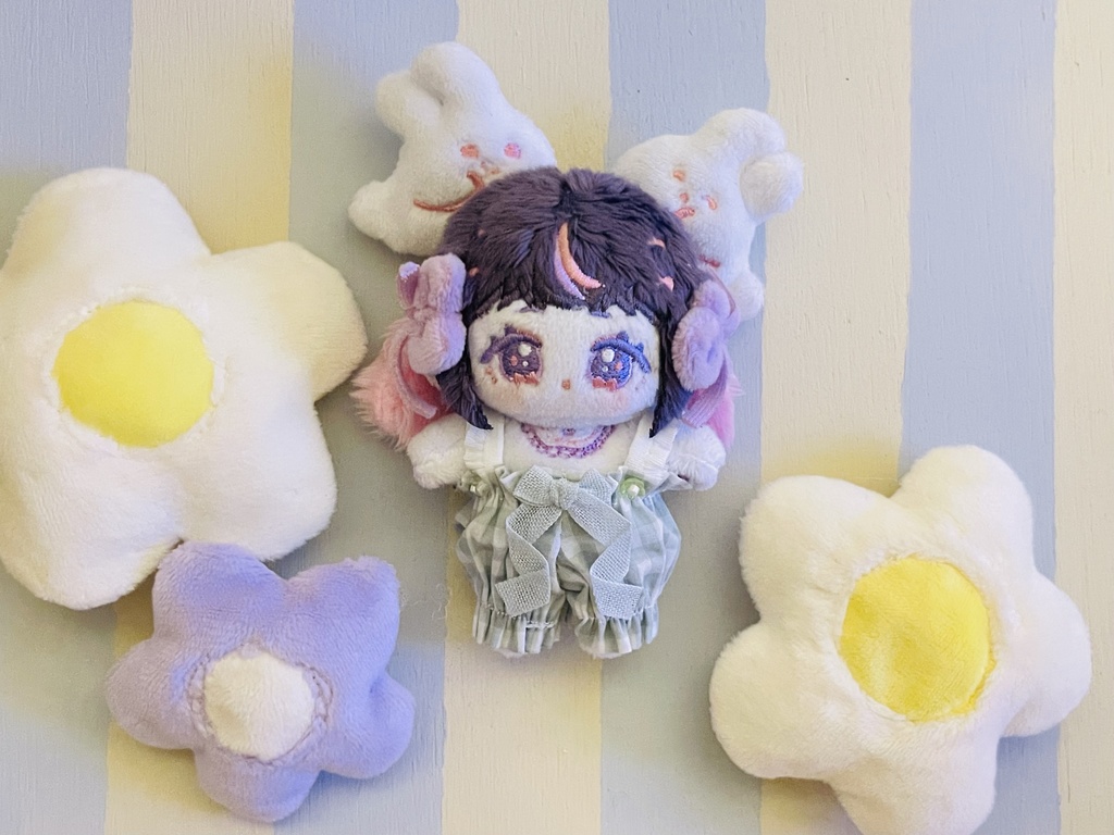 【5cmぬいぐるみサイズ】ギンガムリボンサロペット(ミント)