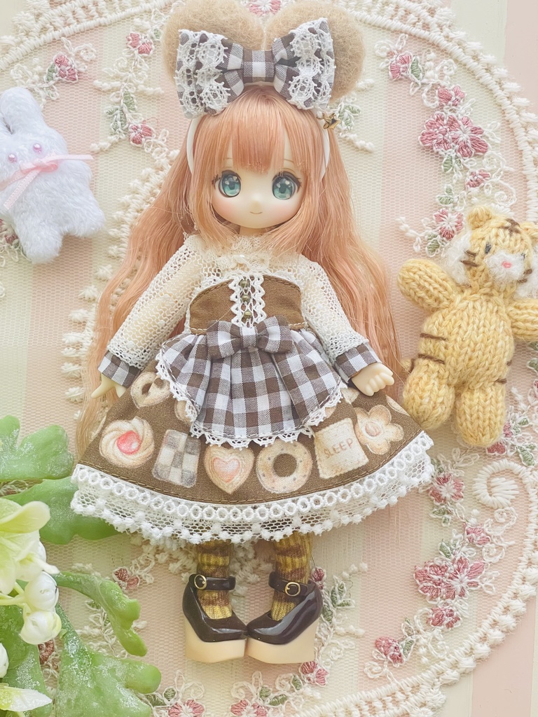 【ピコニーモPサイズ】ビスケットワンピースセット(茶)