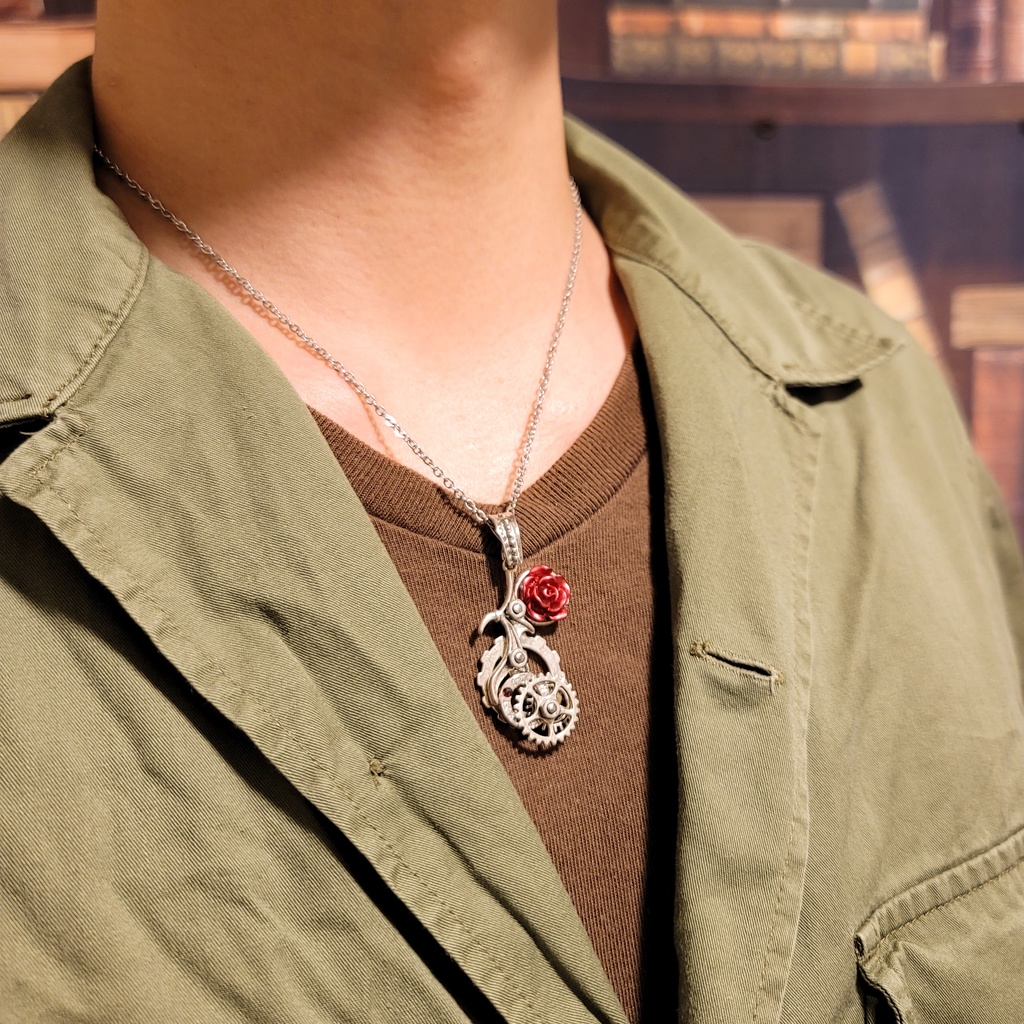 ベルサイユの薔薇と白悪魔の翼(ネックレス)