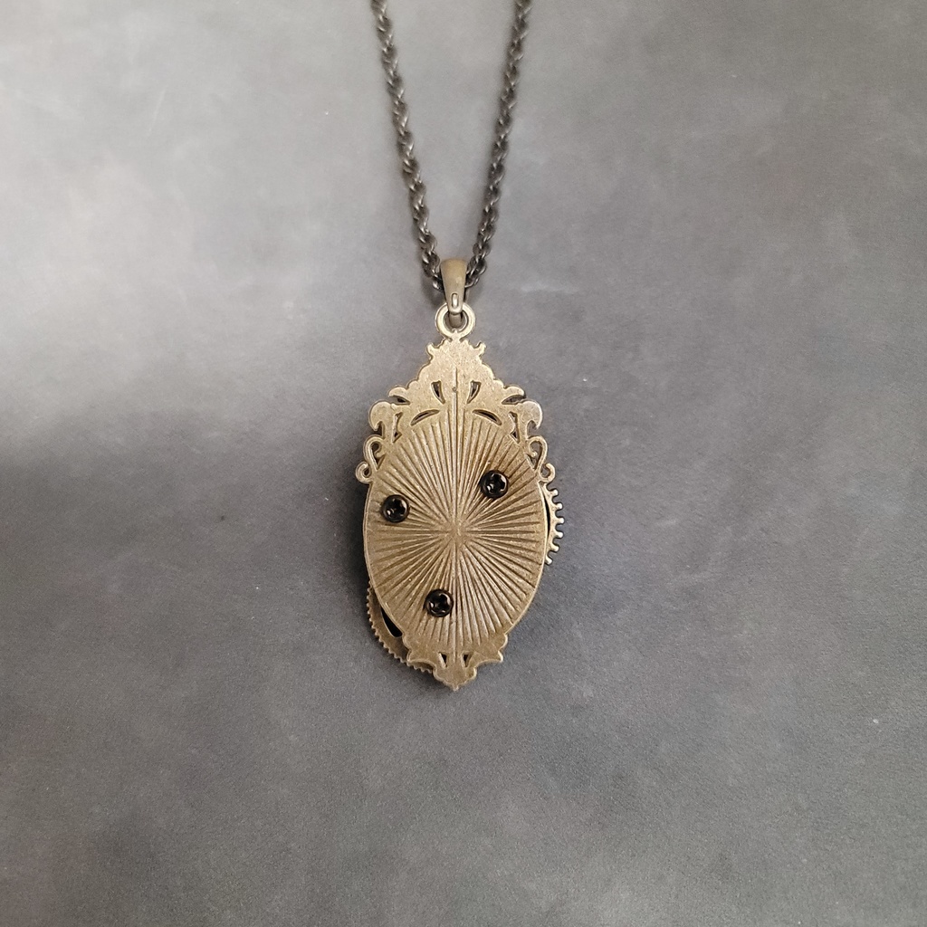 ミニ懐中時計と歯車(ネックレス)