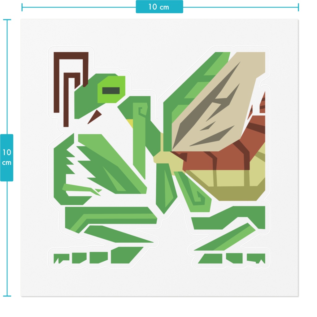 かくかくいきもの オオカマキリ/Mantis ステッカー