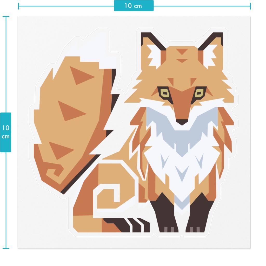 アカギツネ/Red fox ステッカー かくかくいきもの