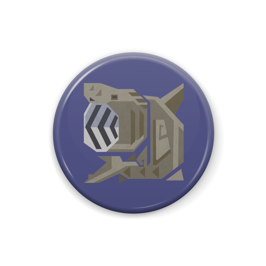 ウバザメ/basking shark 缶バッジ　背景色付き