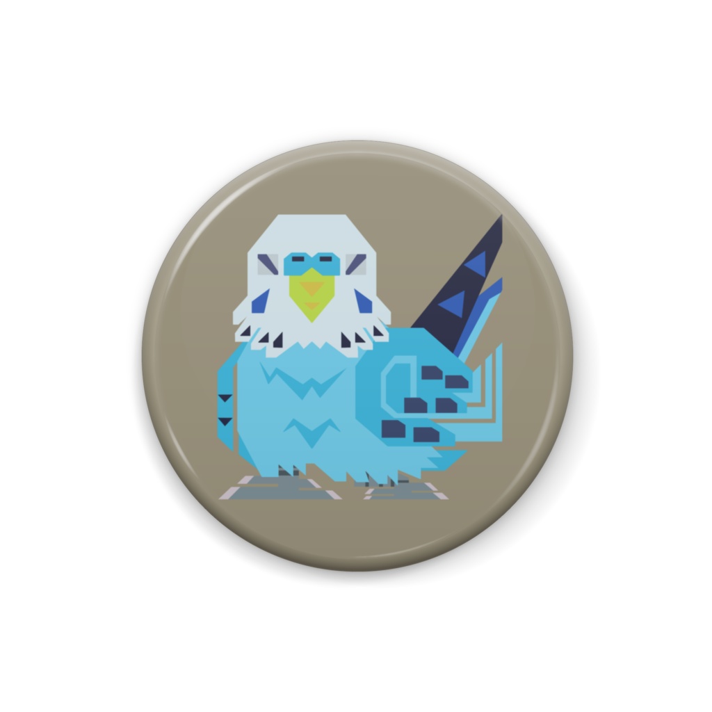 セキセイインコ(オパーリン) 缶バッジ