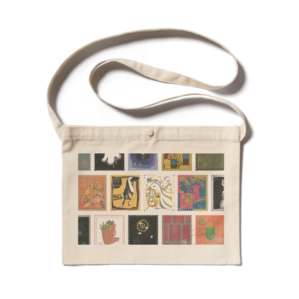 切手風デザイン　サコッシュ