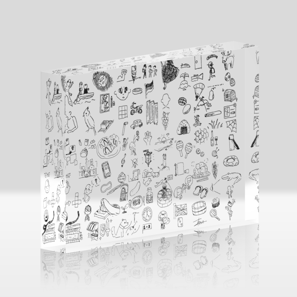 本当にただのラクガキ(絵しりとり)アクリルブロックver.