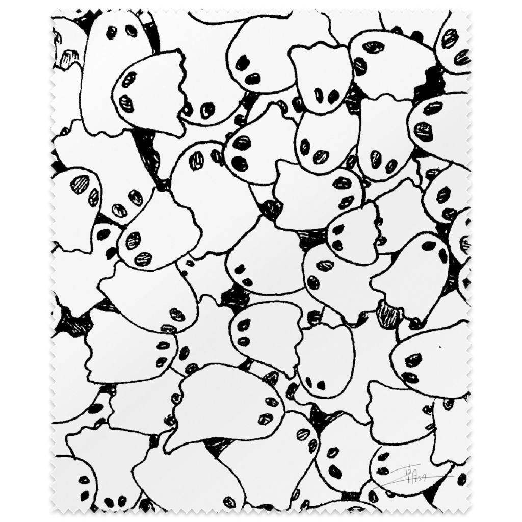 おばけのおしくらまんじゅう(メガネ拭き)