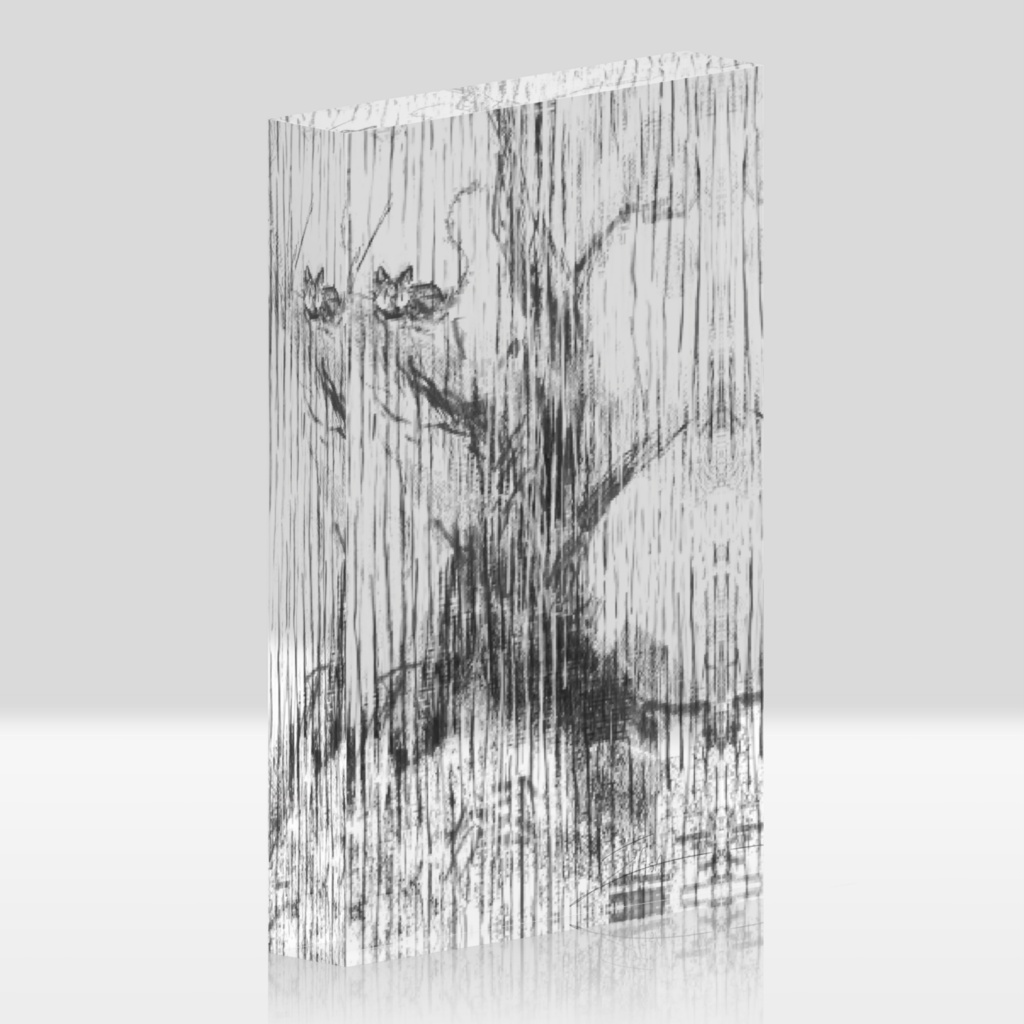 雨降る夜（アクリルブロック）