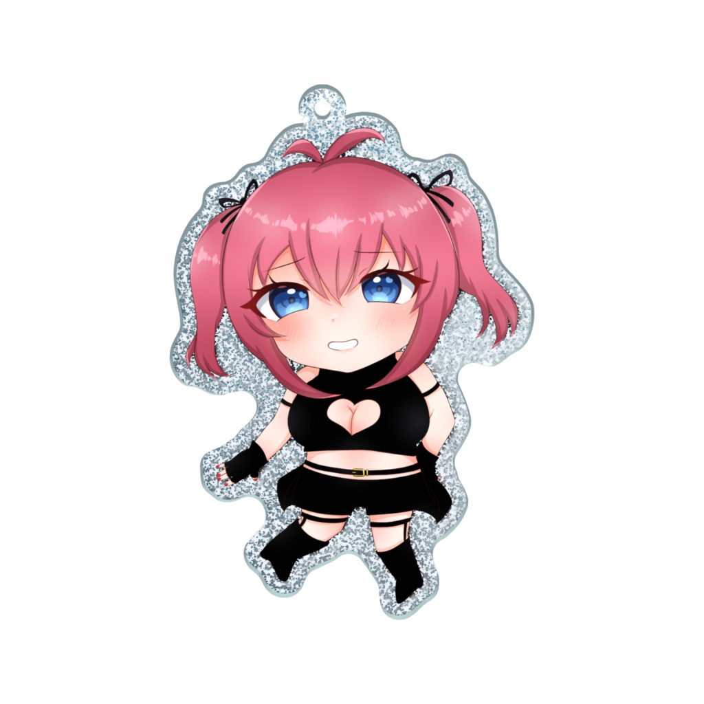 桜葉ろえラメアクリルキーホルダーB