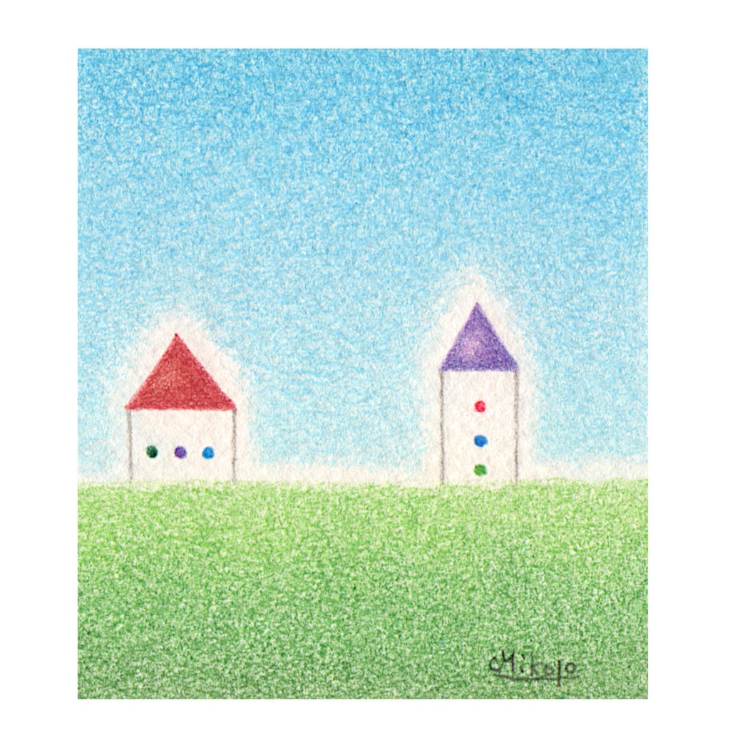 色鉛筆画( 原画 )。「 ひとり時間 」