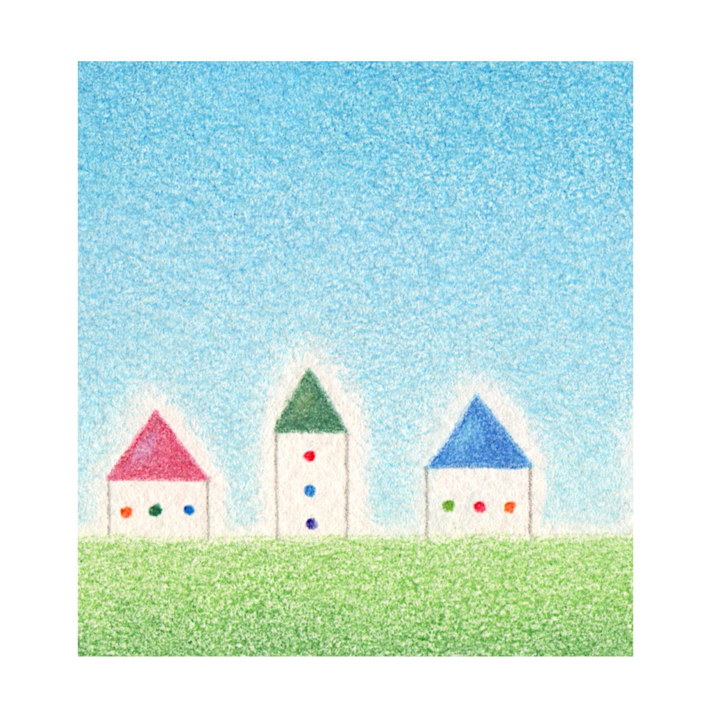 色鉛筆画( 原画 )。「 ひとり時間 」