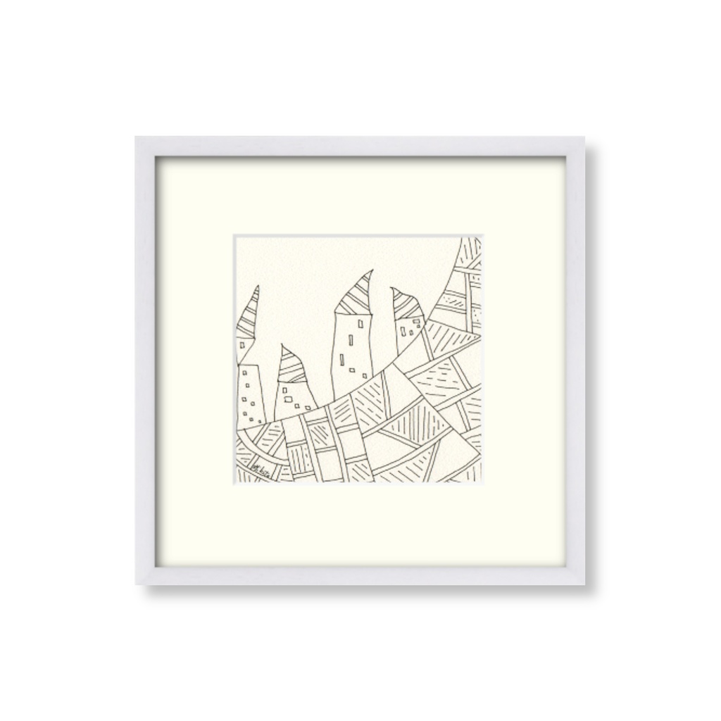 ペン画 ( 原画 )。 「 となりの世界につながる 」