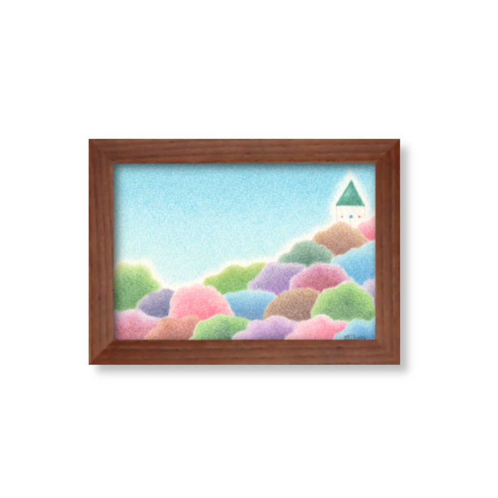 色鉛筆画 ( 原画 ) 。 「 空と生きる 」