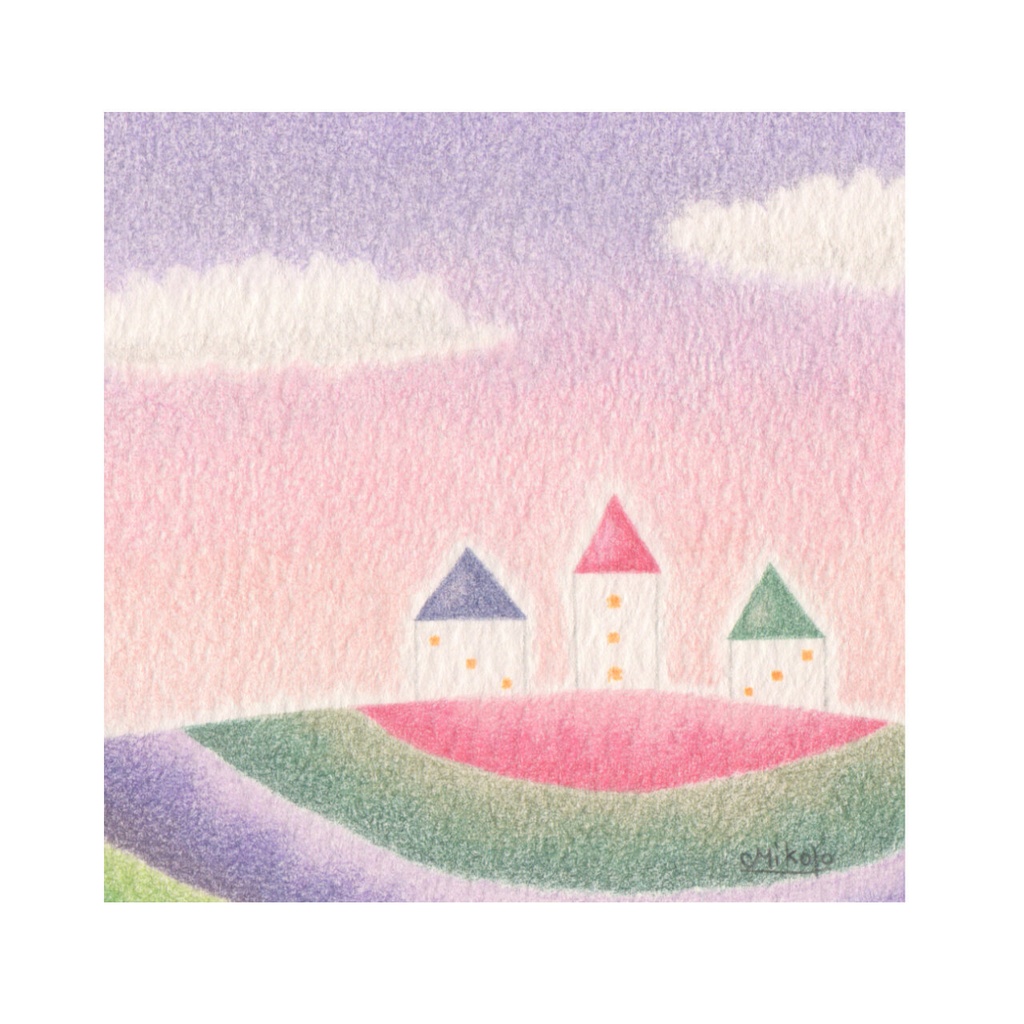 色鉛筆画( 原画 )。「 優しい香りに包まれて 」