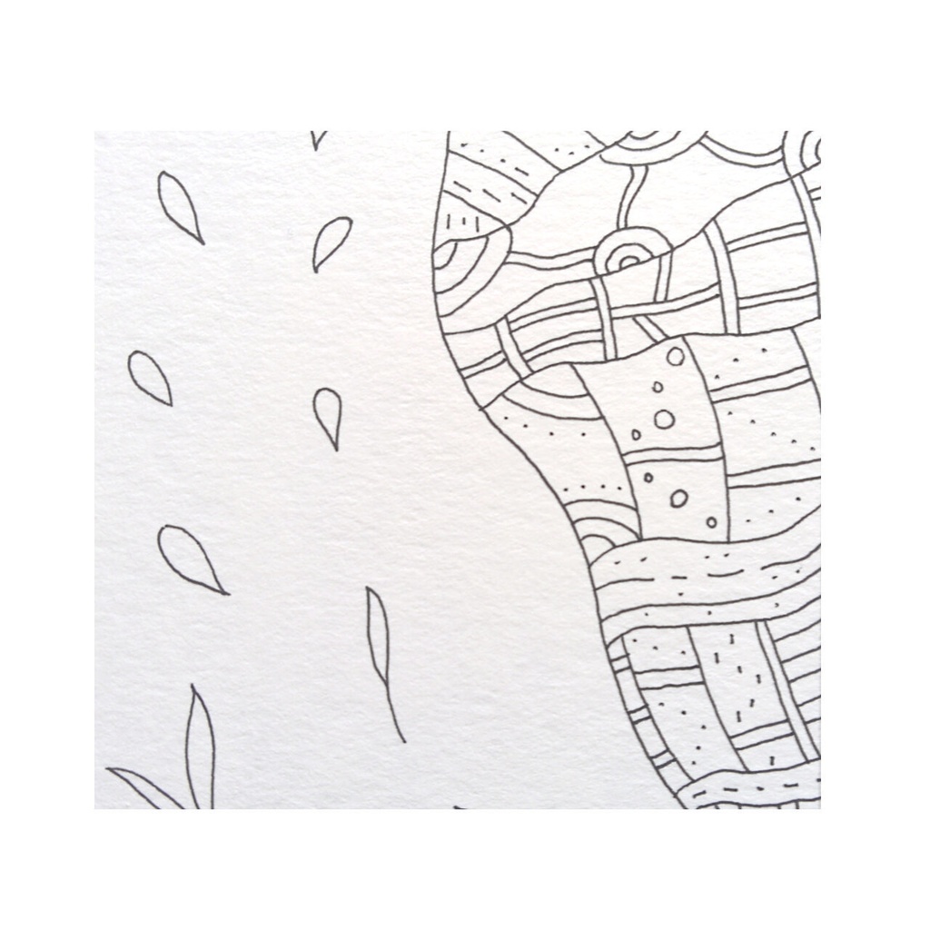 ペン画( 原画 )。「 本当の気持ちを探しに 」