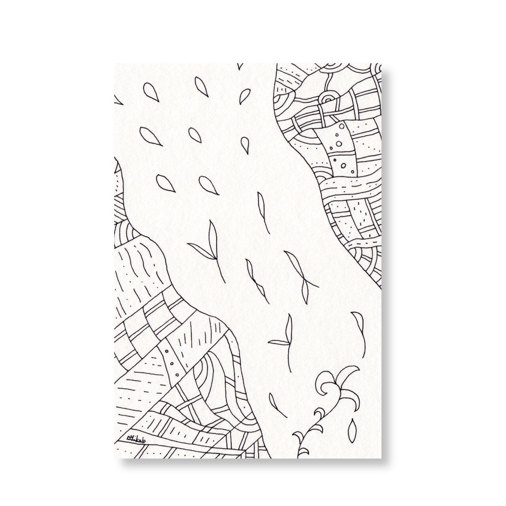 ペン画（ 原画 ）。「 本当の気持ちを探しに 」
