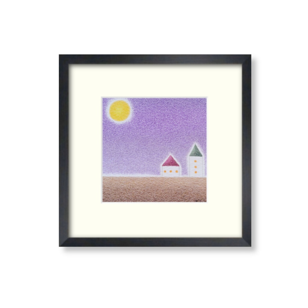 色鉛筆画( 原画 )。「 夜におやすみ 」