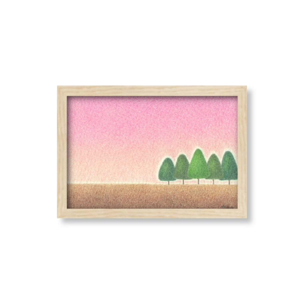 「静かな夜に向けて」。 色鉛筆画(原画)