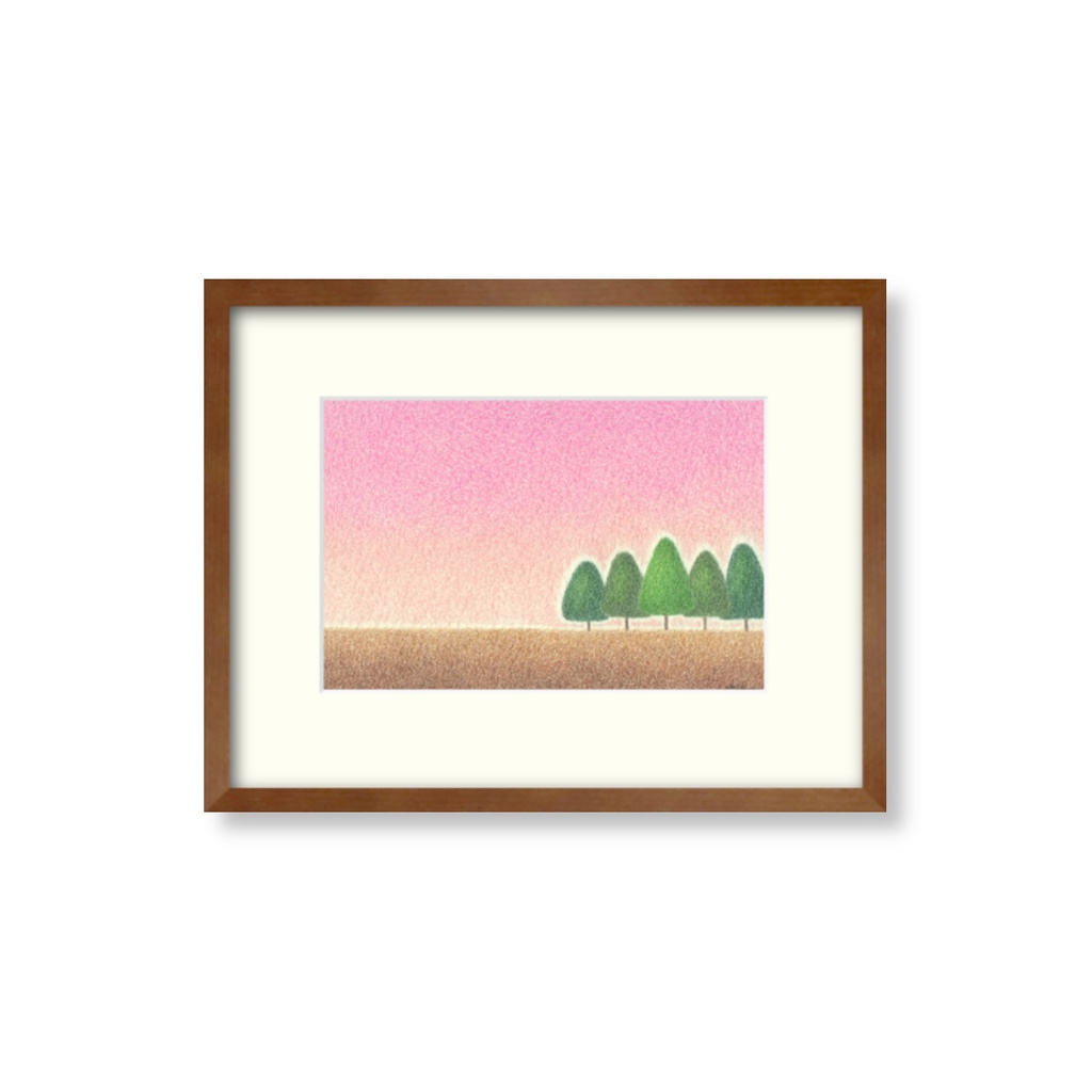 「静かな夜に向けて」。 色鉛筆画(原画)