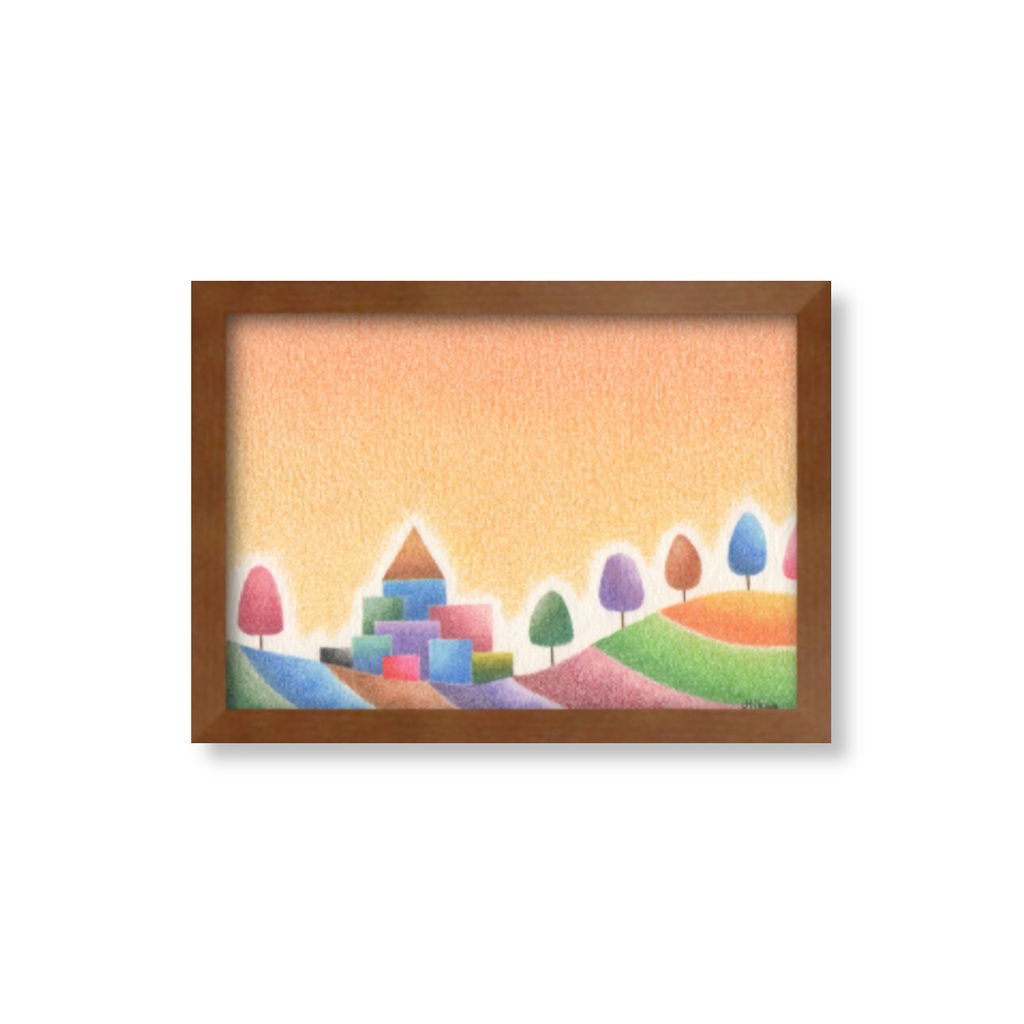 「 夢の続きを 」。色鉛筆画( 原画 )