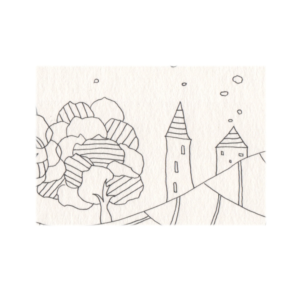 【 ペン画・原画 】ゆずりあって いきている