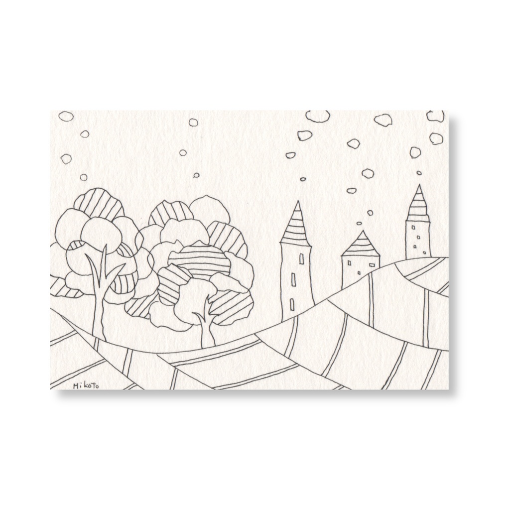【 ペン画・原画 】ゆずりあって いきている