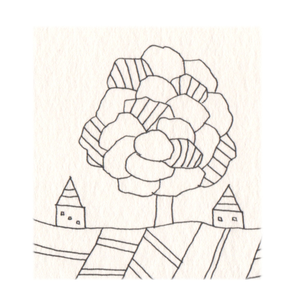 【 ペン画・原画 】 寄り添うように