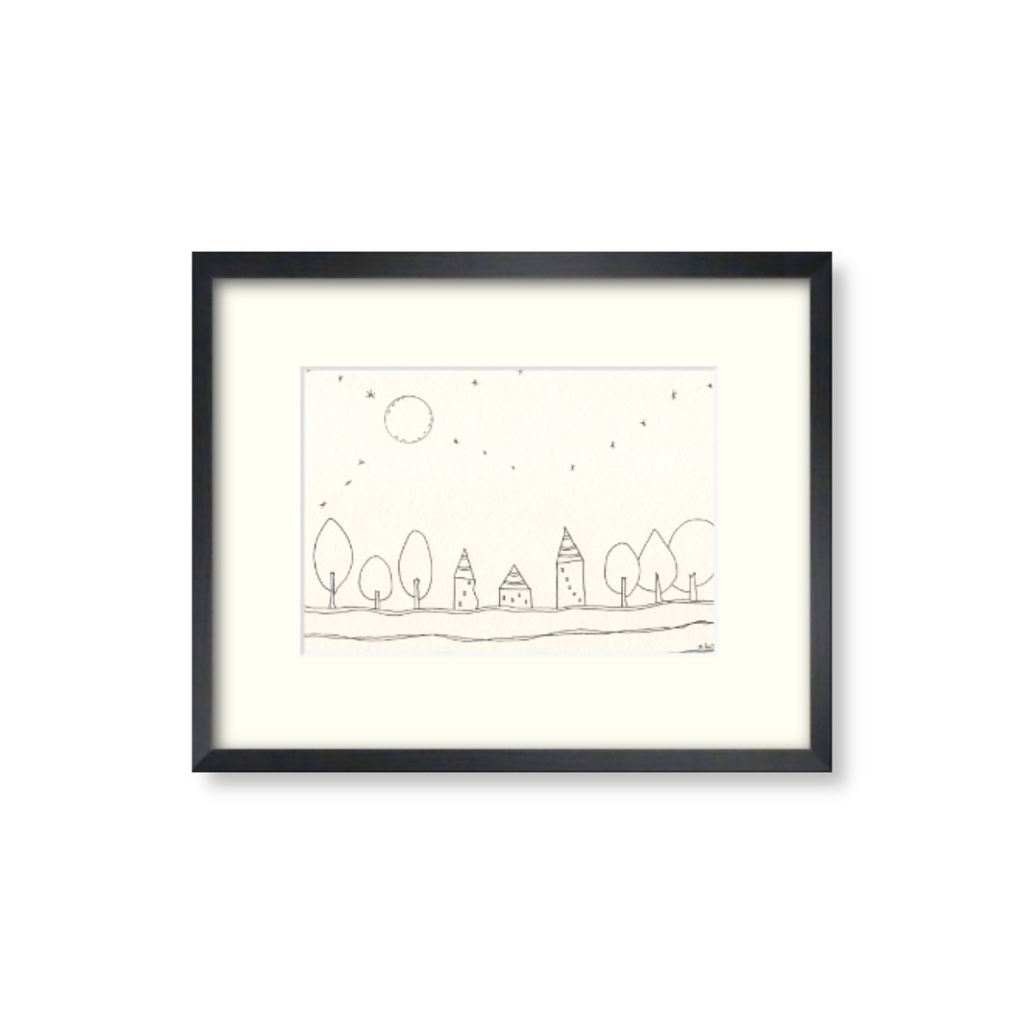 【 ペン画・原画 】月の光を浴びて