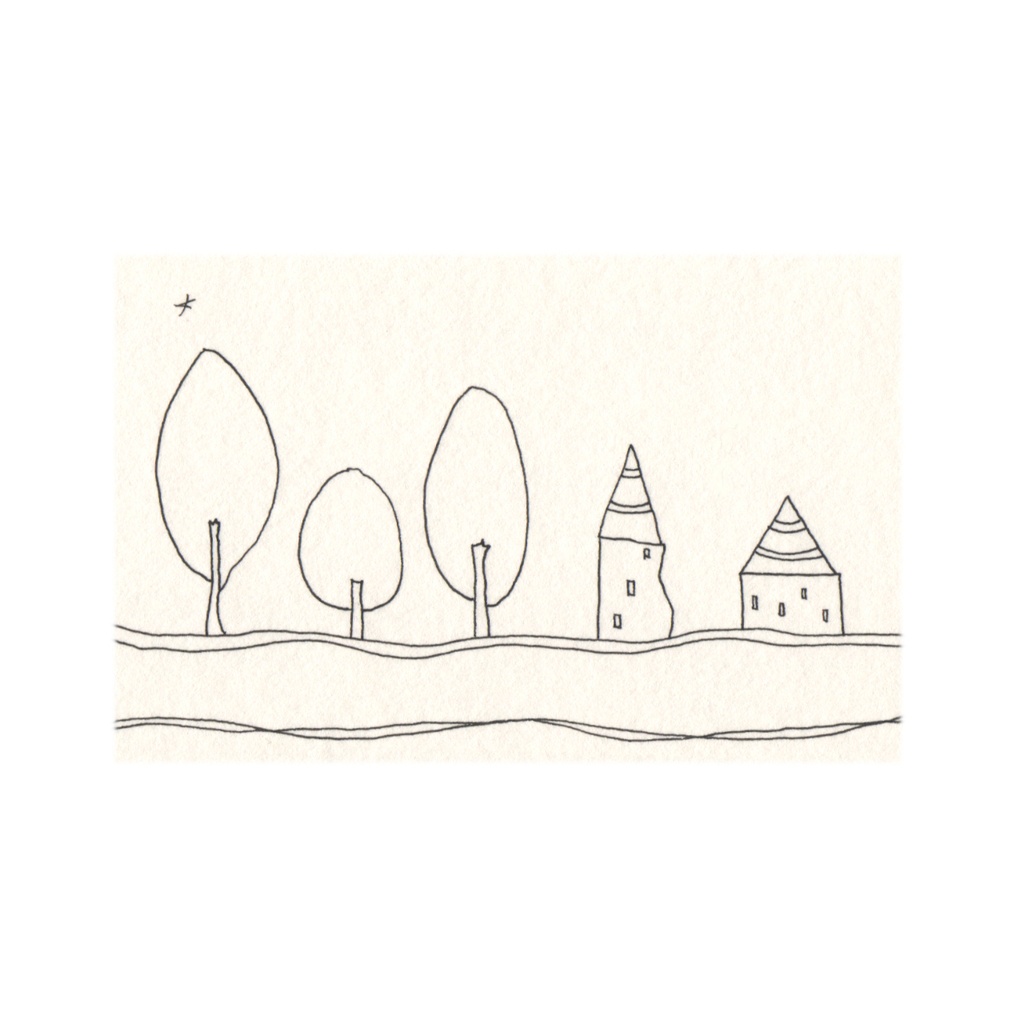 【 ペン画・原画 】月の光を浴びて