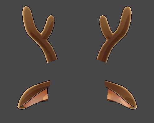 鹿(トナカイ)の耳と角
