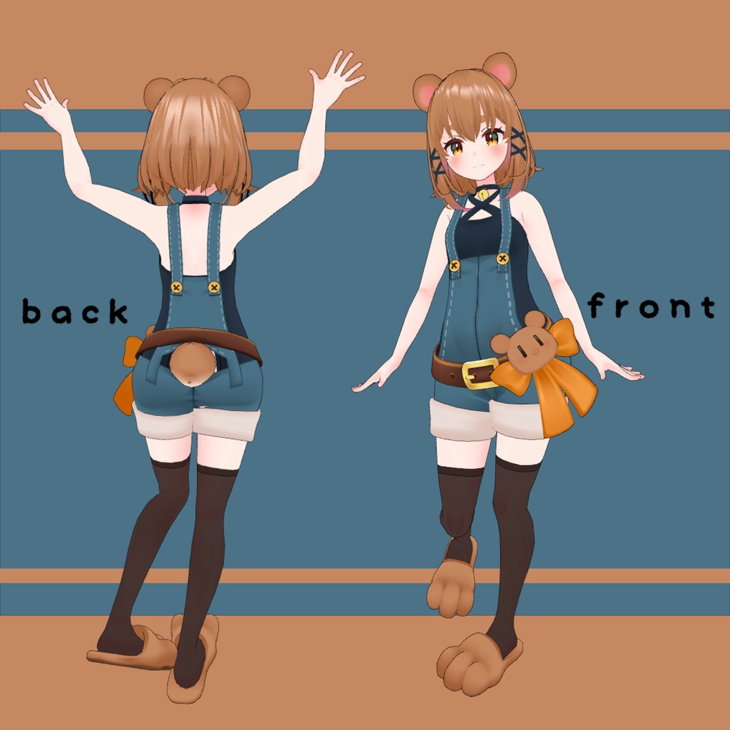 オリジナル3Dモデル「熊宮れい」Avater3.0対応済Quest対応済VRChat想定1.2