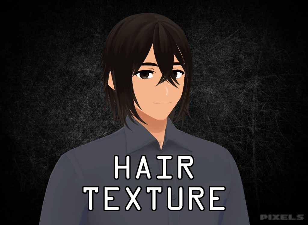 Vroid Free Hair Texture - Dark Brown