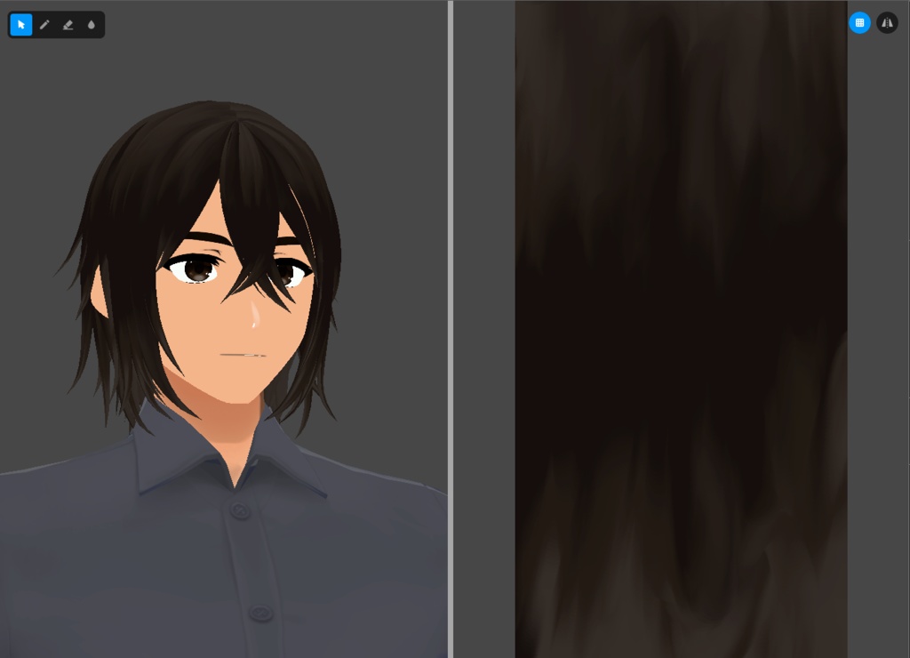 Vroid Free Hair Texture - Dark Brown