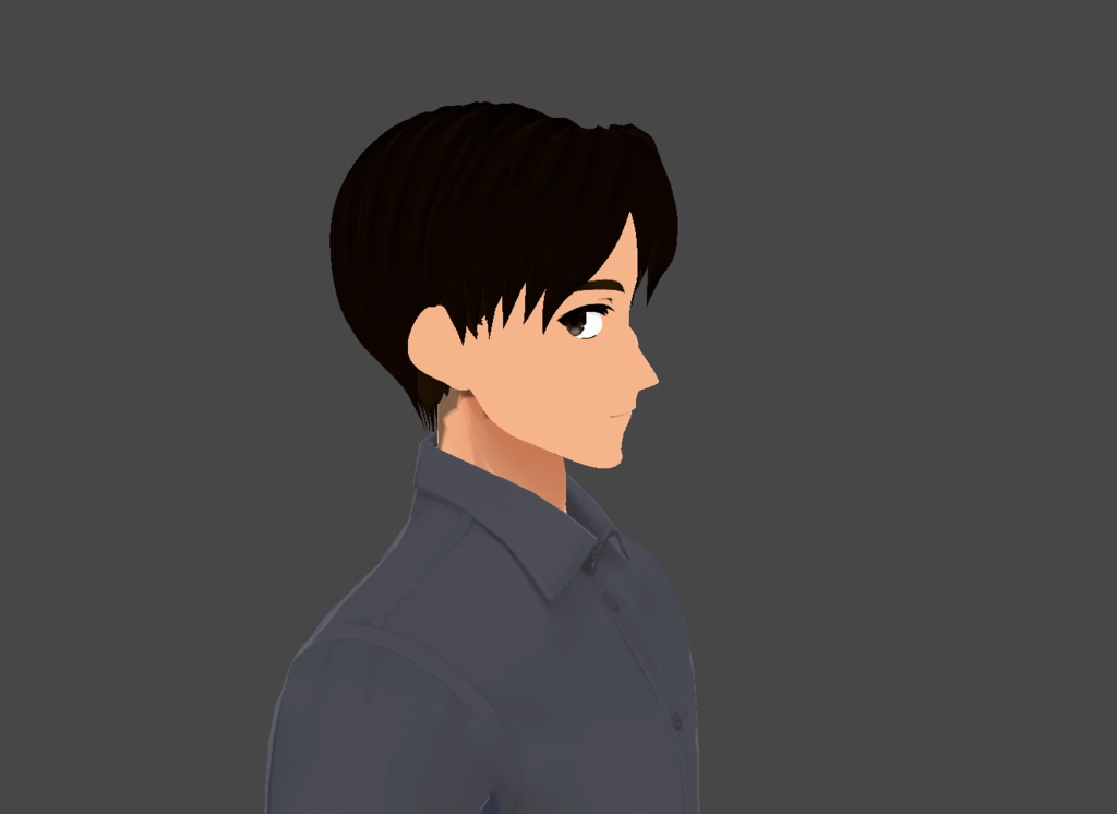 Free VRoid Male Hair Model - Middle Part