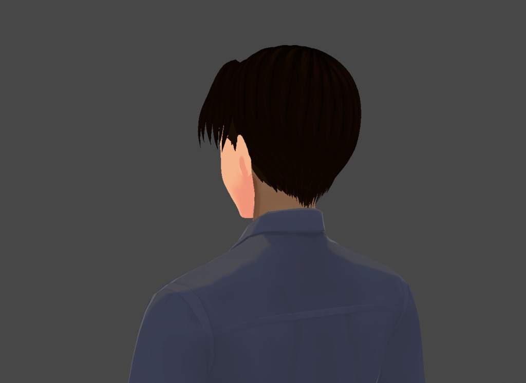 Free VRoid Male Hair Model - Middle Part