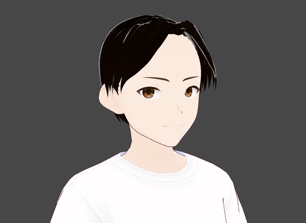 Free VRoid Male Hair Model - Middle Part