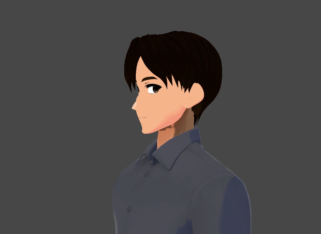 Free VRoid Male Hair Model - Middle Part