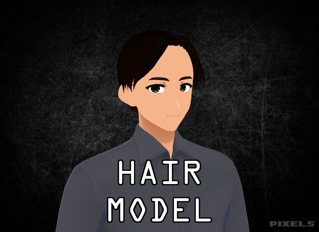 Free VRoid Male Hair Model - Middle Part