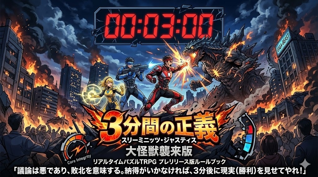 リアルタイムパズルTRPG『3分間の正義』大怪獣襲来版