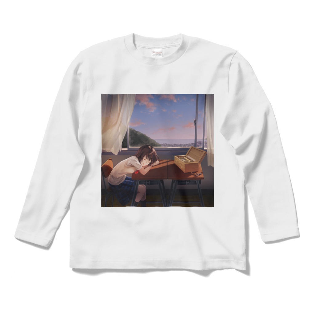 オルゴールの記憶・ロングスリーブTシャツ - 白