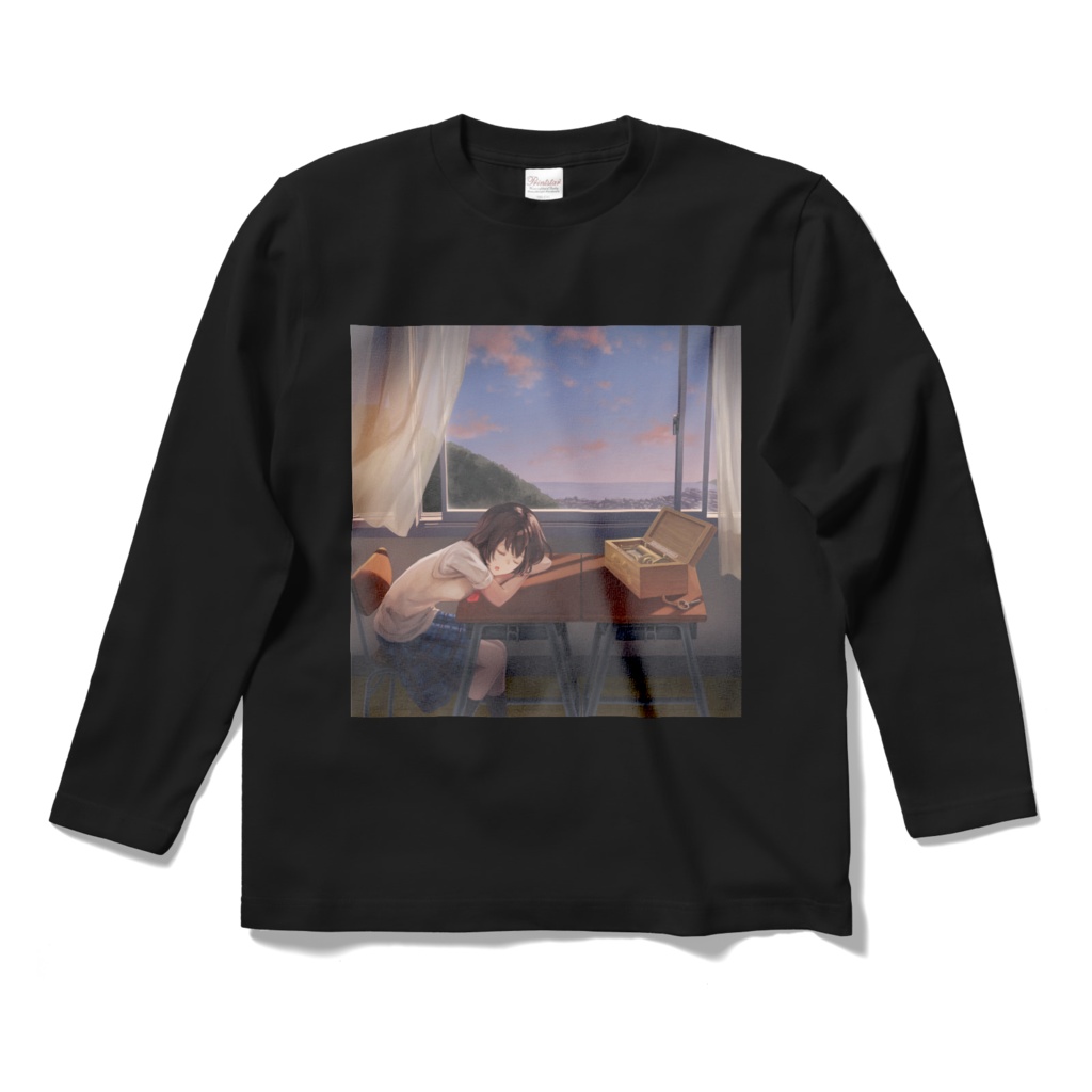 オルゴールの記憶・ロングスリーブTシャツ - ブラック