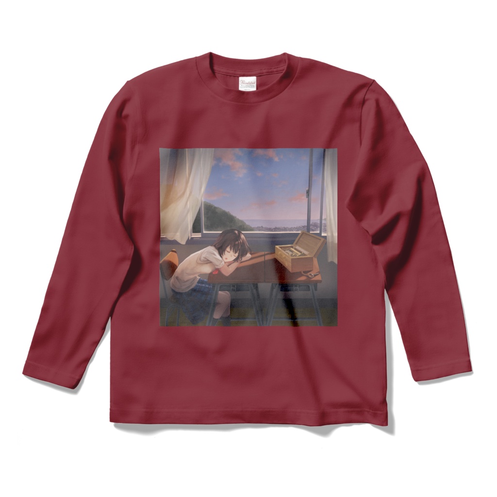 オルゴールの記憶・ロングスリーブTシャツ - バーガンディ