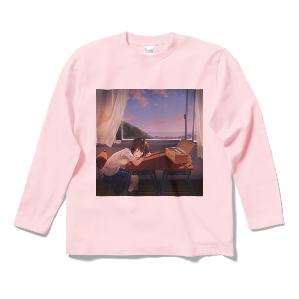 オルゴールの記憶・ロングスリーブTシャツ - ライトピンク