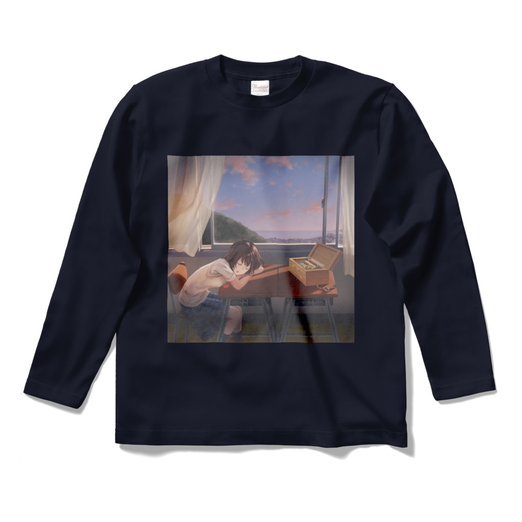 オルゴールの記憶・ロングスリーブTシャツ - ネイビー