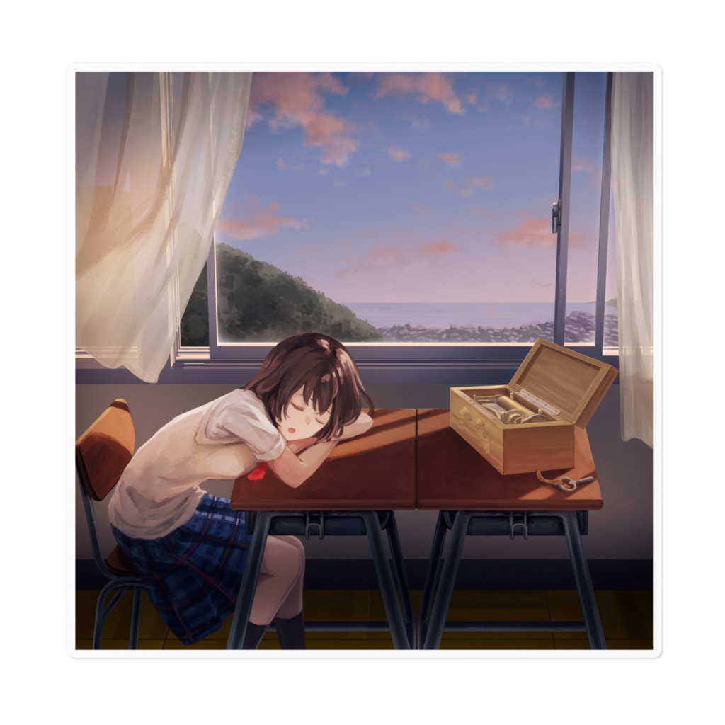 オルゴールの記憶・ステッカー - 160 x 160 (mm)