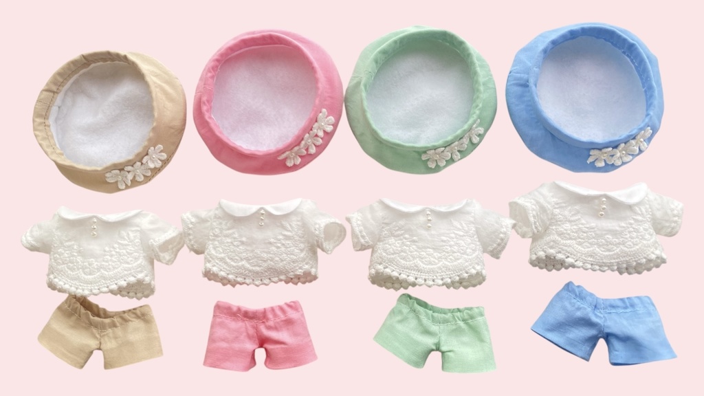 レースブラウスセット13cmぬい服｜4colors