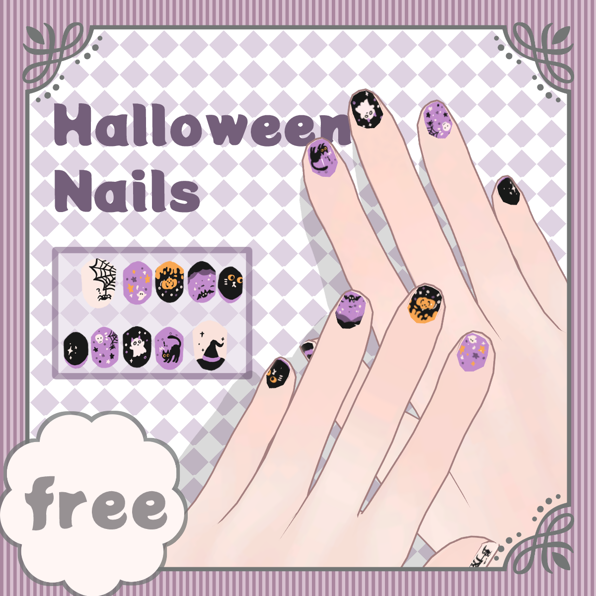【Free】Halloween nails texture ⯎