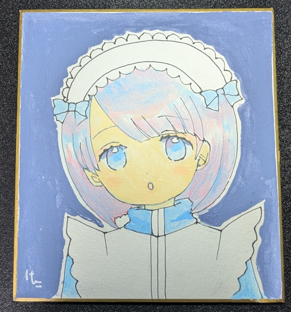 女の子の絵　色紙原画