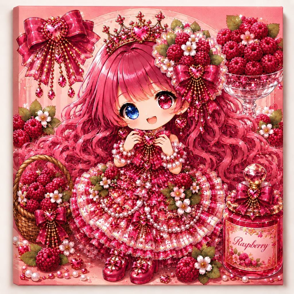 ラズベリー姫 02|甘いベリーのときめき♡(デジタルアート)